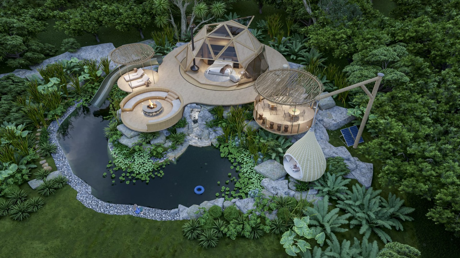 Cómo diseñar, conceptualizar y desarrollar un hotel de naturaleza de lujo experiencial con cabañas geodésicas de madera