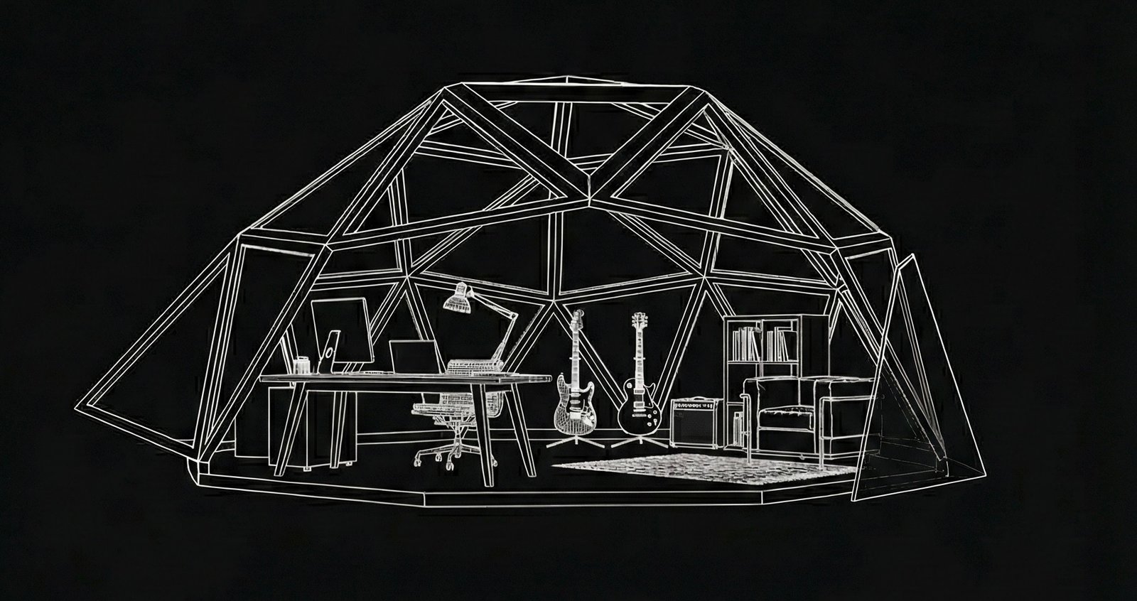 Comprar Domo Pabellón geodesico para Estudio trabajo, estudio de musica, relajacion